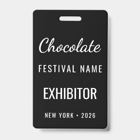 Aangepaste Chocolate Festival QR Code Exposant ID Badge (Voorzijde)