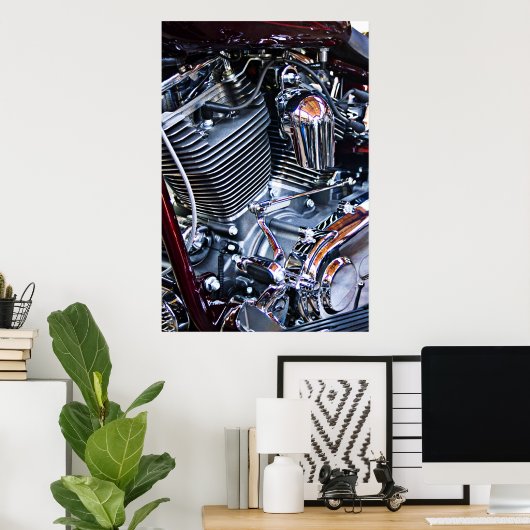Aangepaste chopper-motor poster (Thuiskantoor)