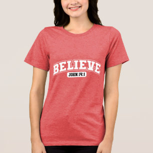 Aangepaste christelijke christendom Jezus geloof Tri-Blend Shirt