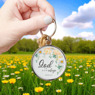 Aangepaste christelijke God is onze toevlucht Sleutelhanger