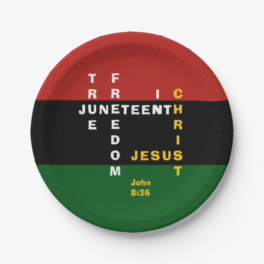 Aangepaste Christelijke JUNETEENTH Papieren Bordje (Voorkant)