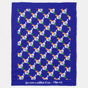 Aangepaste Christelijke Quote INDIA FLAG Fleece Deken