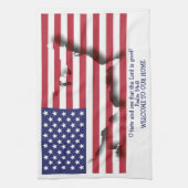 Aangepaste Christelijke VLAG VAN DE VS Theedoek (Verticaal)