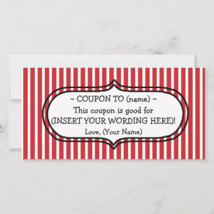 AANGEPASTE CHRISTMAS GIFT COUPON VOOR MOM OF DAD FEESTDAGENKAART