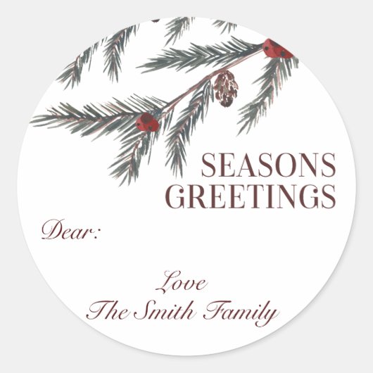 Aangepaste Christmas Gift Label Stickers (Voorkant)