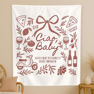 Aangepaste Ciao Baby Shower Foto Achtergrond Perso Wandkleed