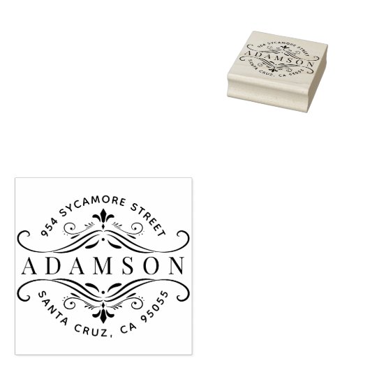 Aangepaste circulaire familienaam Modern retouradr Rubberstempel (Gestempeld)