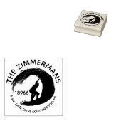Aangepaste Circulaire Surf Waves Familienaam Rubberstempel (Gestempeld)
