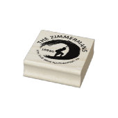 Aangepaste Circulaire Surf Waves Familienaam Rubberstempel (Stempel)