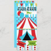 Aangepaste Circus Birthday-uitnodiging Kaart (Voorkant / Achterkant)