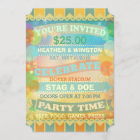 Aangepaste Circus Stag & Doe Ticket Uitnodigingen