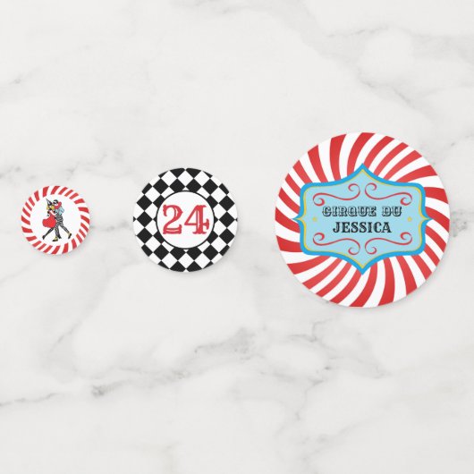 Aangepaste  Circus Table Confetti (Voorkanten)