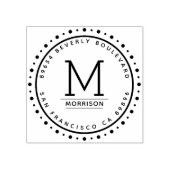 Aangepaste cirkelgrens | Retouradres Monogram Rubberstempel (Afrduk)
