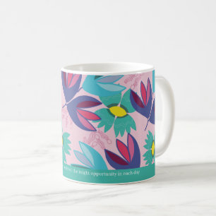 aangepaste citaat bloem groen modern crocus vrouwe koffiemok