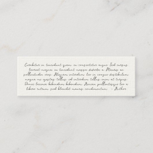 Aangepaste citaat viering van het leven begrafenis mini visitekaartje (Voorkant)