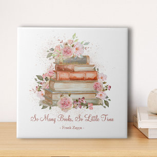 Aangepaste citaatboeken en vintage roze rozen tegeltje
