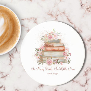 Aangepaste citatenboeken en vintage roze rozen zandsteen onderzetter