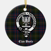 Aangepaste Clan Boyle Crest & Tartan Keramisch Ornament (Voorkant)