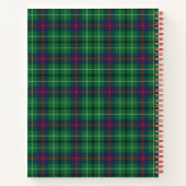 Aangepaste Clan Duncan Pset Tartan Monogram Notitieboek (Achterkant)
