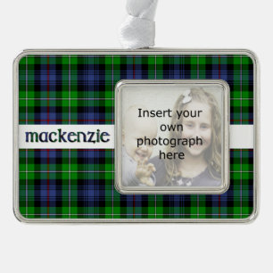 Aangepaste Clan MacKenzie Tartan Decoratie Verzilverd Kader Ornament