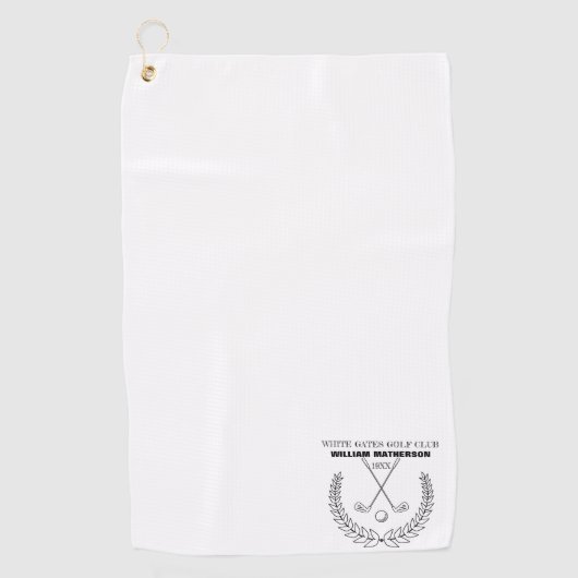 Aangepaste Classic Golf Club Name Golfhanddoek (Voorkant)