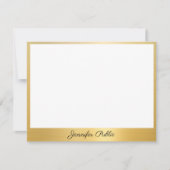 Aangepaste Classy Handgeschreven Script Gold Elega Notitiekaartje (Voorkant)