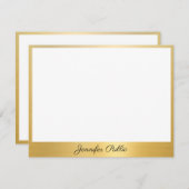 Aangepaste Classy Handgeschreven Script Gold Elega Notitiekaartje (Voorkant / Achterkant)