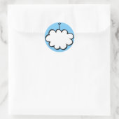 Aangepaste cloud op een string ronde sticker (Tas)