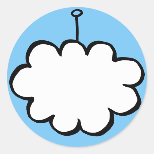Aangepaste cloud op een string ronde sticker (Voorkant)
