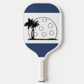 Aangepaste Club Name Monogrammed White Navy Blue P Pickleball Paddle (Achterkant)
