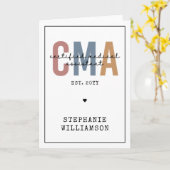 Aangepaste CMA Certified Medical Assistant Kaart (Gele Bloem)