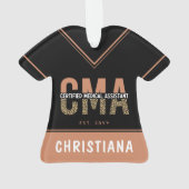 Aangepaste CMA Certified Medical Assistant Leopard Ornament (achterkant)