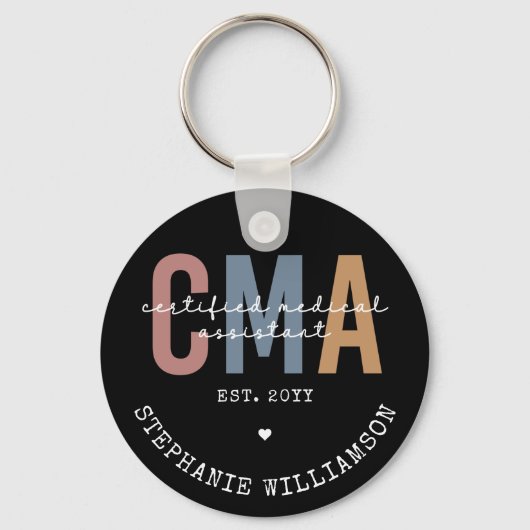Aangepaste CMA Certified Medical Assistant Sleutelhanger (Voorkant)