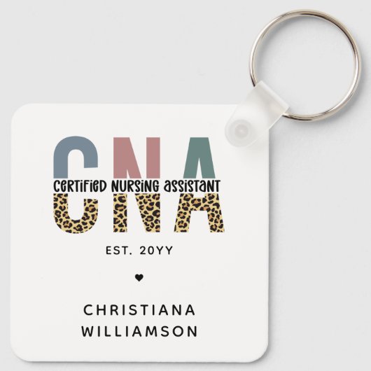 Aangepaste CNA Certified Nursing Assistant-cadeaus Sleutelhanger (Achterkant)