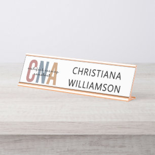 Aangepaste CNA Retro Certified Nursing Assistant-c Bureau Naambordje