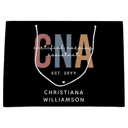 Aangepaste CNA Retro Certified Nursing Assistant-c Groot Cadeauzakje (Voorkant)