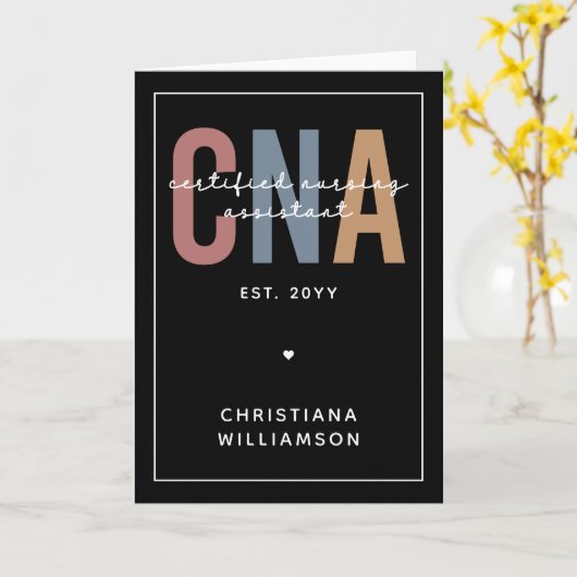 Aangepaste CNA Retro Certified Nursing Assistant-c Kaart (Gele Bloem)
