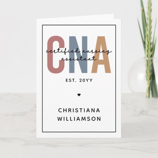 Aangepaste CNA Retro Certified Nursing Assistant-c Kaart (Voorkant)