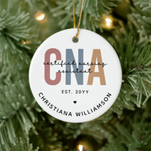 Aangepaste CNA Retro Certified Nursing Assistant-c Keramisch Ornament
