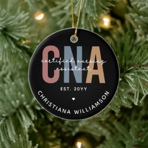 Aangepaste CNA Retro Certified Nursing Assistant-c Keramisch Ornament