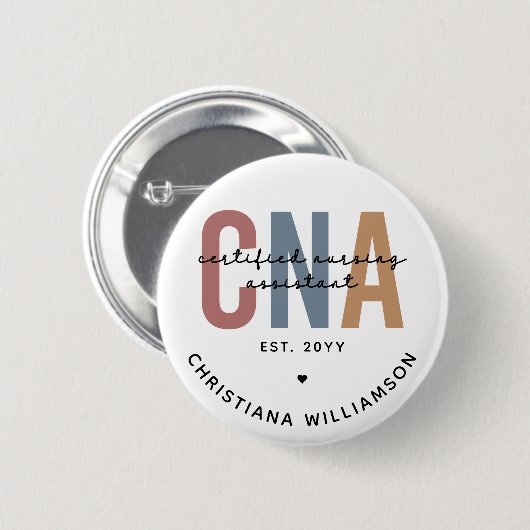 Aangepaste CNA Retro Certified Nursing Assistant-c Ronde Button 5,7 Cm (Voorkant /achterkant)