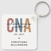 Aangepaste CNA Retro Certified Nursing Assistant-c Sleutelhanger (Achterkant)