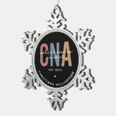 Aangepaste CNA Retro Certified Nursing Assistant-c Tin Sneeuwvlok Ornament (Rechts)