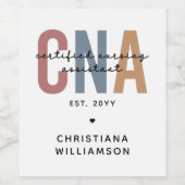 Aangepaste CNA Retro Certified Nursing Assistant-c Wijn Etiket (Enkel label)
