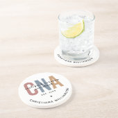 Aangepaste CNA Retro Certified Nursing Assistant-c Zandsteen Onderzetter (Zijkant)