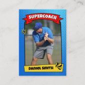 Aangepaste Coach Trading Kaart Comic, Beste coach  Contactkaartje (Voorkant)