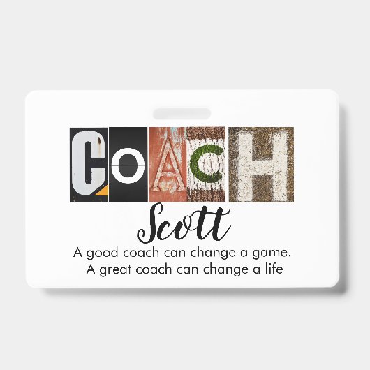 Aangepaste coachnaam badge (Voorkant)