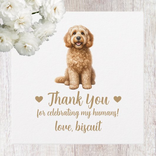 Aangepaste Cockapoo Dog Wedding Favoriete Labels