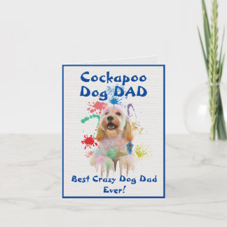 Aangepaste Cockapoo Pap Dog Beste Gekke Hond Papa  Kaart