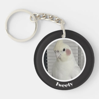 Aangepaste Cockatiel Foto Herdenking Sleutelhanger
